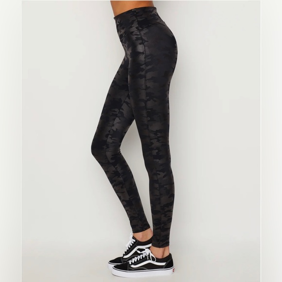 SPANX Faux Leather Camo Black Legging - Picture 2 of 6